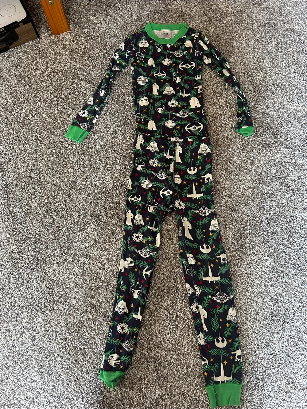 Hanna Andersson Black and Green Star Wars One-Piece Pajamas